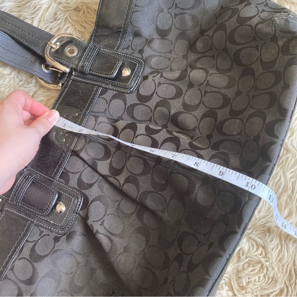 Coach vintage y2k black signature canvas large shoulder bag - Picture 10 of 13